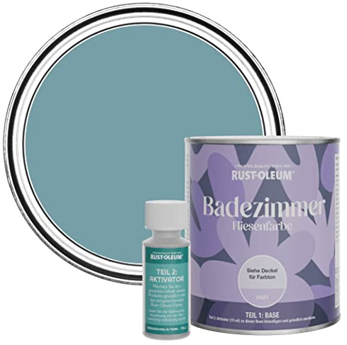 Rust-Oleum Blue Water-Resistant Bathroom Tile Paint in Matt Finish - Pacific State 750ml