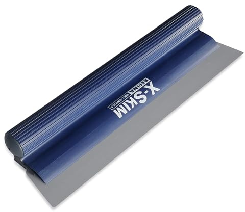 REFINA X-Skim - Hoja de desnatado – Espátula de yeso de 500 mm con hoja de plástico intercambiable – Espátula de desnatado con agarre de rollo Plazi – Herramientas de renderizado, pisos, paneles de