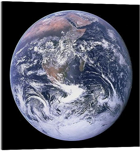 Posterlounge Erdansicht von Apollo 17 Mondmission Acrylglasbild von NASA 30 x 30 cm Schwarz Wandbilder Wanddeko