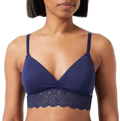 Skiny Damen Bamboo Lace Gepolsterter BH, Cheeky Navy, 40