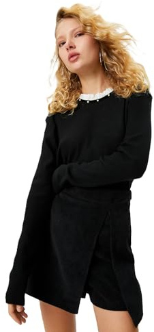 Koton Mini Skort Corduroy Gonna, Black(999), 42 da Donna