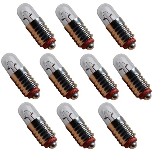 LED-Mafia 10 Stück E5 E5,5 Mini Glühlampen Fensterleuchte Lichterbogen Kleinstlampe Röhrenlampe Schraubbirnen 12V AC DC 0,6A Ersatz Glühbirne warmweiß