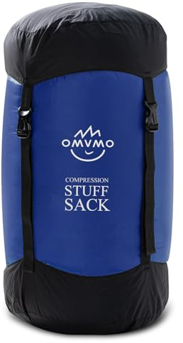 OMVMO Sleeping Bag Stuff Sack, 11L/18L/30L/45L/52L Water-Resistant Compression Sack,Anti-Tear Ultra Light Nylon Storage Bag,Black/Yellow/Orange/Dark Blue/Dark Green/Sky Blue (Dark Blue, S/12L)