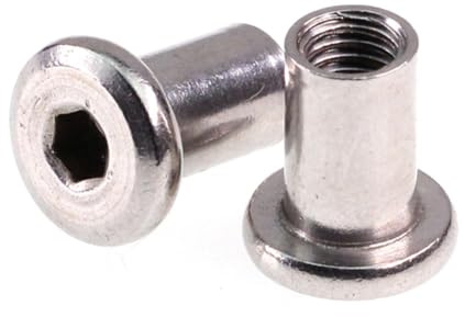 Sicherungsmuttern Muttern M4/M5/M6/M8/M10 Kohlenstoffstahl, vernickelt, flacher Kopf, umgekehrte Sechskant-Möbel-Sicherungsmutter (Size : M5x15 (100PCS))