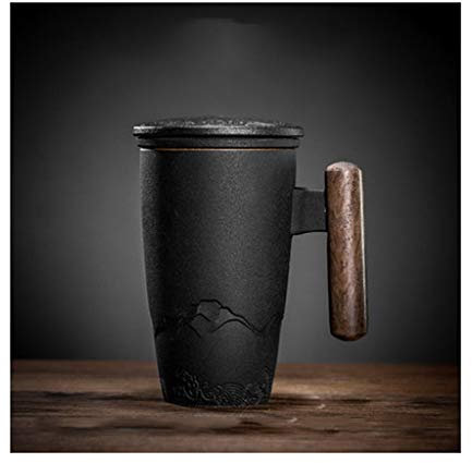 ESOUY Tazza in Ceramica Tazza per la casa Tazza in Ceramica Personalizzata di Grande capacità Tazza da caffè Semplice Spessa Tazza d'Acqua Creativa Tazza da tè (Colore : Oro)