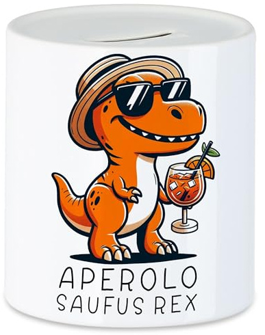 Hey!Print Aperolo Saufus Rex Spardose Lustig Dino Aperol JGA Mädelsabend
