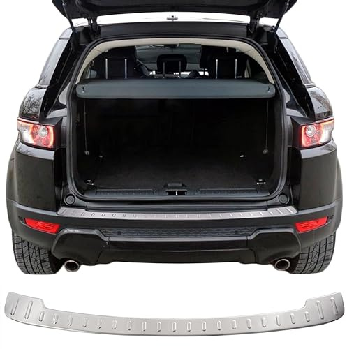 RECAMBO Ladekantenschutz Edelstahl kompatibel für Range Rover Evoque L538 | 2011-2018 - matt gebürstet mit Textur - Styling und Schutz für die Stoßstange