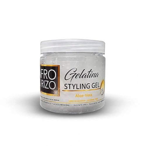 Afro & Rizo - Gelatina con Aloe Vera | Hidratación y Definición | Cabello Rizado y Afro | Sin Parabenos | Natural y Nutritivo, 478 g (Paquete de 1)