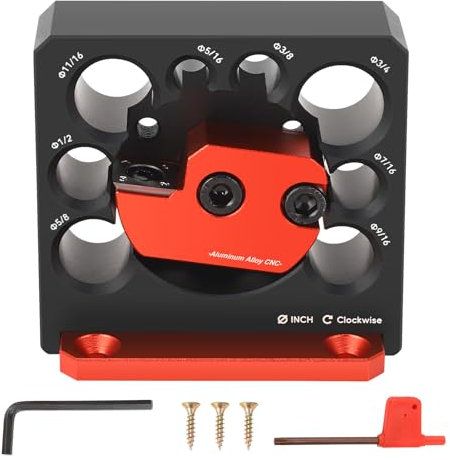 Maschera per Tasselli Imperiale, Kit di Maschera per Tasselli Regolabile a 8 Fori con Lama in Carburo, Trapano Elettrico per Fresatura Tasselli Asta Tonda Strumento Ausiliario