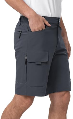 Moosehill Cargo Shorts Herren Wanderhose: Atmungsaktiv | Leicht,Schnelltrocknend,6-Taschen,4-Wege-Stretch,Wasserabweisend,Elastischer Bund,Für Wandern und Bergtouren