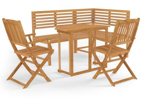 KTHLBRH 4-TLG. Bistro-Set Massivholz Akazie Terrassenmöbel-Sets Outdoor-Möbel-Sets Gartenmöbel-Sets für Gärten, Terrassen und Balkone