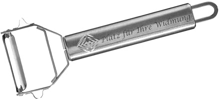 TURBO PRODUKTE Personalised Stainless Steel Turbo Peeler for Fruit & Vegetables - Now with Personal Dedication on the Handle