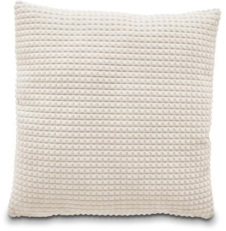 Como Dekokissen Sofakissen 70 x 70 cm mit Wabenoptik Creme, 100% Polyester | Kissenbezug abnehmbar inkl. Kissen, Bodenkissen Kuschelkissen Zierkissen, Wohnzimmer Schlafzimmer, praktisch für Zuhause