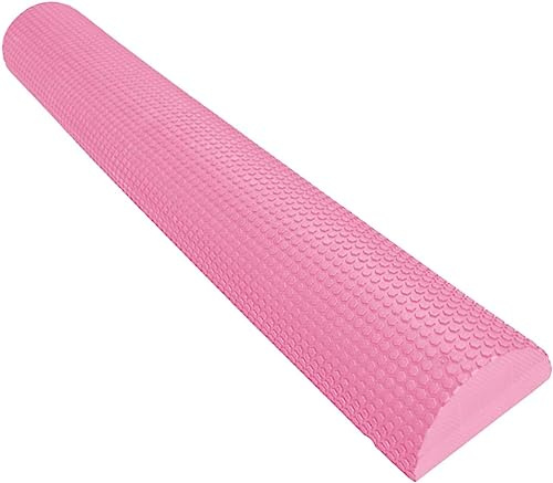YangHaoDiSY Rodillo de espuma de equilibrio medio redondo, rodillo suave de espuma de alta densidad para el hogar, fitness, yoga, pilates (rosa/60 cm)