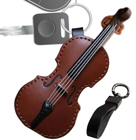 Porte-clés pour violoncelle en cuir fabriqué, porte-clés pour violoncelle vintage | Porte-clés petit violoncelle-porte-clés instrument de musique, pendentif de sac d'ornement de noël pour cadeau