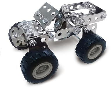 Coach House Partners Mini Builder Series Dune Buggy Metal Construction Set | 84 Pieces Included, Stainless Steel, Instructions Provided