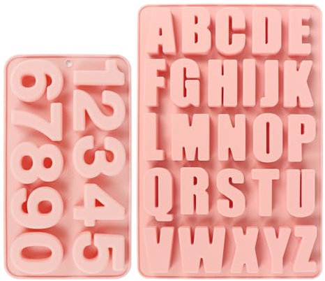 Silikonform Buchstaben und Silikonform Zahlen, A-Z & 0-9 Alphabet Silikonformen Gießformen Buchstaben Groß, 3D Gießform Set für Buchstaben Backform Schokoladenform Silikonformen