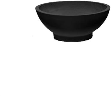 RUNZE765Z Maceta Interior Macetero de Cemento con Forma de Cuenco, macetero Redondo Grande de Arcilla hidropónica, bonsái Simple for Cama de Flores Jardineras Exterior(Negro,Grande)