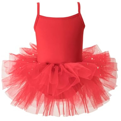 LYZOURBB Baby Girls Camisole Tutu Dresses Strap Shiny Tulle Ballet Leotard Ballerina Costume for Dance Girls 1-6 Years
