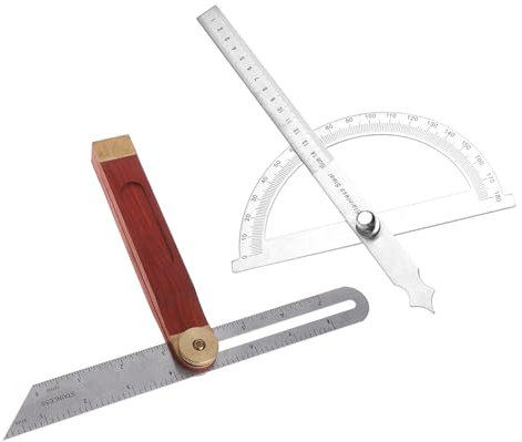 Reglas de ángulos deslizantes con bisel en T, transportadores de ángulos ajustables, reglas con mango de madera, herramienta transportadora para carpintería