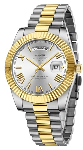 NIBOSI Orologi da uomo analogici al quarzo in acciaio inossidabile oro rosa argento Orologi da uomo impermeabili classici da lavoro Orologi da polso di design con giorno e data