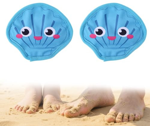 Lyreh 2pz Sacchetto per Rimozione Sabbia Spiaggia, Forma Conchiglia Sacchetto Rimozione della Sabbia Accessorio Indispensabile per Spiaggia Adulti Viaggi Vacanze attività Estive Sabbiera(Blu)