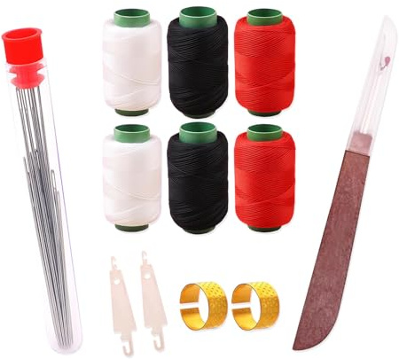 LUMOOM Kit de couture 37 pièces avec aiguilles à gros yeux, avec enfile-aiguille et connecteur de couture – Accessoire de couture idéal pour les voyages, les débutants et les réparations rapides