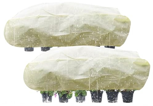 Housse pour Parterre surélevée – 2 pièces de Protection de Fleurs rectangulaire avec Cordon, Protection des par Climat Froid – pour Serre Jardin extérieur Climat Froid Balcon Cour