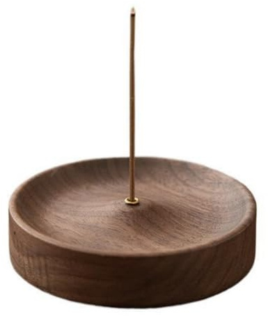 JHEELITE Porte Encens Baton en Bois, Support Brûleur Zen avec Cendres