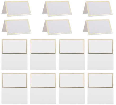 Alipis 150 piezas Tarjetas de Asiento Blancas para Bodas con Borde Dorado Tarjetas de Lugar Autosoportadas para Banquetes y Fiestas Personalizadas para Eventos Grandes