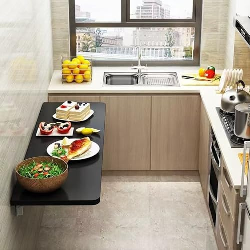Platzsparender Klapptisch zur Wandmontage, höhenverstellbarer Schreibtisch für Küche, Esszimmer, Wäsche, einfache Installation, kompaktes Design, ideal für kleine Räume