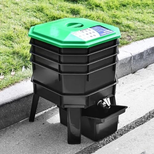 Contenedor compostador de gusanos – Sistema eficiente de vermicultura para jardinería sostenible y reciclaje de residuos de alimentos