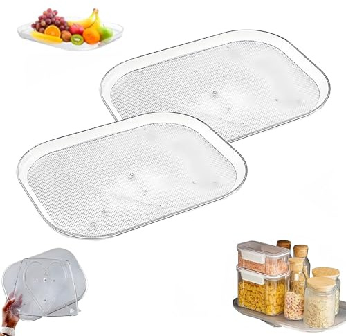 Rotierender Kühlschrank-Organizer | SPINTRAY, 360° Drehplatte Drehteller Kühlschrank, Lazy Susan für Kühlschrank, Schränke, Tisch, Umkleideraum, Arbeitsfläche(2 Stück)