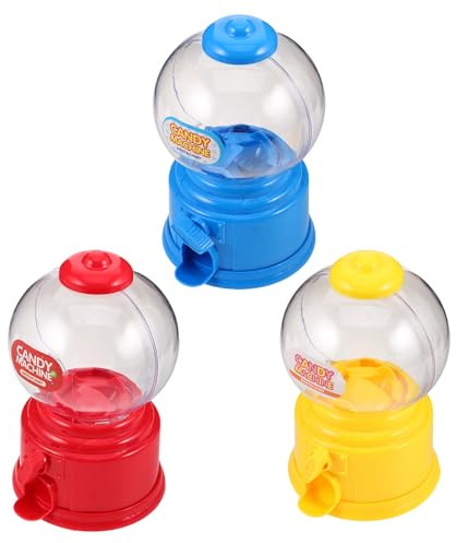 TOGEVAL Mini Distributore di Dolciumi da Tavolo 3 Pezzi, Macchina per Caramelle Gommose Colorata, Portatile e Facile da Usare, per Casa, Ufficio e Feste