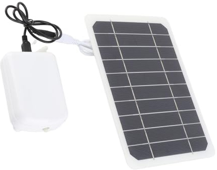 Omquot - Aireador solar de estanque, bomba de oxígeno eficaz para acuarios hidropónicos, 2000 mAh, recargable, bajo ruido, resistente al agua para acuarios