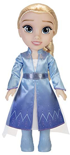 Disney Frozen 2 ELSA Reisepuppe, 35 cm große Puppe mit vom Film inspiriertem Kult-Modekleid, Stiefeln und Langen geflochtenen Haaren für zusätzlichen Spielspaß, für Mädchen ab 3 Jahren