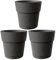 Kigima Vaso per piante, 3 pezzi, autoirrigante, 100% plastica riciclata, rotondo, 25 cm, antracite
