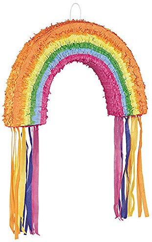 WOOOOZY NEU Pinata Regenbogen, für Kinder-Geburtstag & Party, Ideal zum Befüllen mit Süßigkeiten und Geschenken