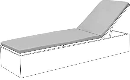 Gardenista Outdoor Auflage Gartenliege | Polsterauflagen für Gartenmöbel | Wasserbeständig Liegepolster | Bequeme Sonnenliege Liegestuhl Kissen | leicht Sonnenliege Auflage mit Faser Füllung (Grau)
