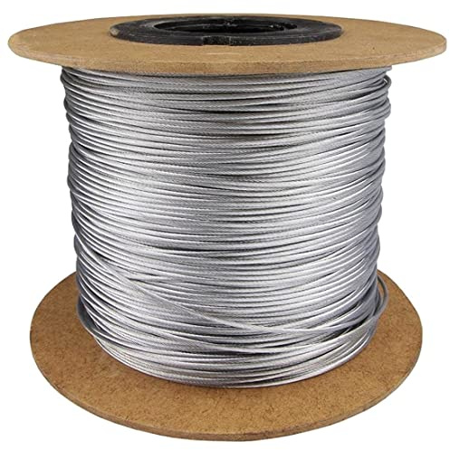 Wire Rope Wire Cable - 50 metres / 164.04 ft - Galvanised Metal Steel Rope (⌀ 3 mm Thick)