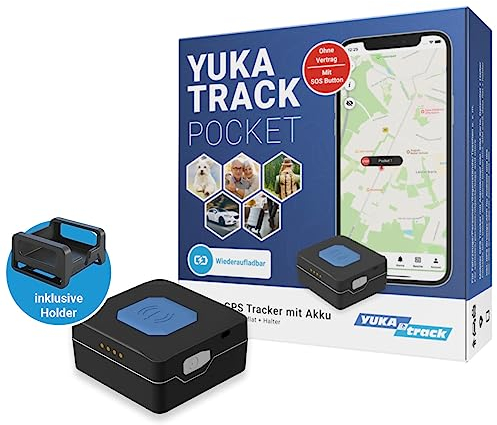 YUKAtrack Pocket GPS Tracker mit Akku - SOS Funktion - Personen, Senioren, Kinder, Tiere - SIM+Datenflat inkl. Europaweite LIVE Ortung, Komplettset: Kein ABO, ohne Vertrag, Sofort Einsatzbereit