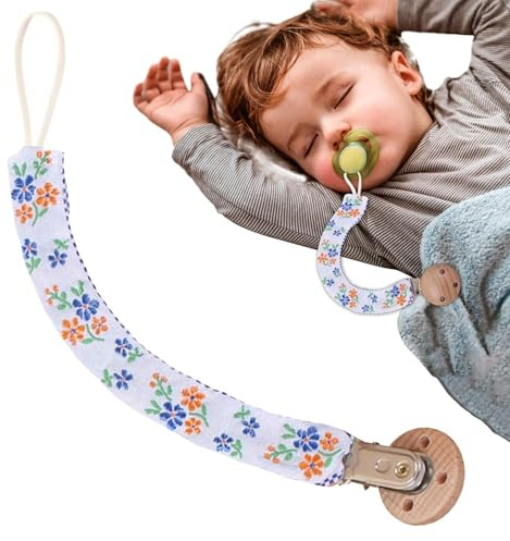 Hogvinnatil Teather - Collana per ciuccio per dentizione con ciondolo a forma di schiacciapolino, per bambini e ragazze, per alleviare i denti, 0-3 anni
