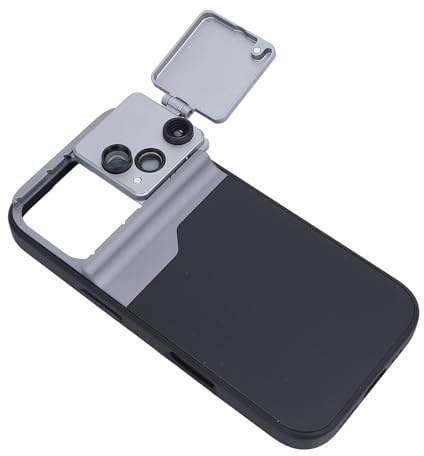 Qukaim 3-in-1 Handy-Kamera-Objektiv-Set, Aluminium-TPU-Hülle, optisches Glas, Makro, Teleobjektiv, Fischaugenobjektiv für 16 Pro Smartphone-Accories