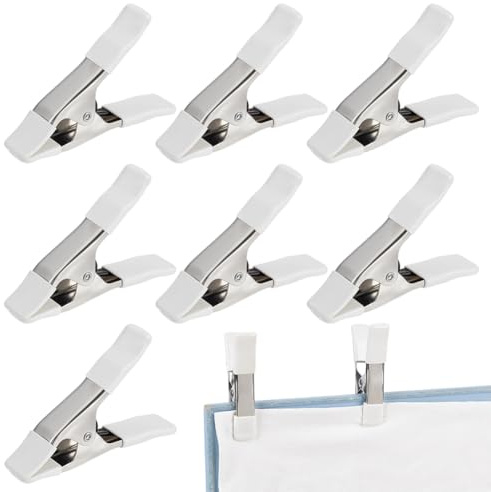AHANDMAKER 7pcs 4 Spring Clip Background Clips Clamp White Heavy Duty Spring Metal Spring Clamps Wedding Dress Spring Clamps for Crafts Holding Up a Backdrop Tarp Paper Fabric Bridal Veils Canvas