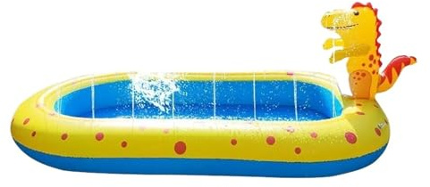 Piscina Hinchable Piscina, Fuente Inflable de Dinosaurio, bañera al Aire Libre, Alfombra de Juego con rociadores de Delfines