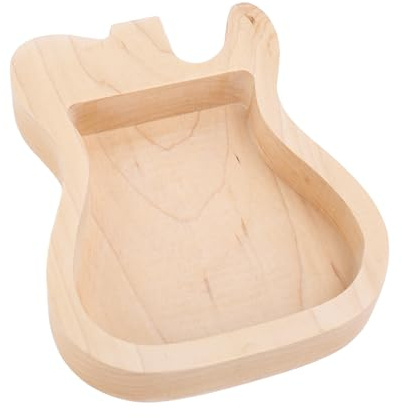 SEAFRONT Soporte de Almacenamiento de Guitarra Soporte de Caja de Plectro de Madera de Madera de Arce Marrón Claro con Forma de Guitarra única para Almacenar Conveniente Almacenamiento