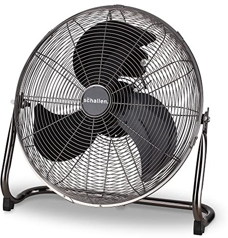Schallen Gunmetal Grey Black Metal High Velocity Cold Air Circulator Adjustable Floor Fan with 3 Speed Settings (18)