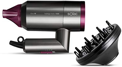 Hair & Go Ionic 1800 - Secador Plegable 2000W consumo 1800 | Sistema iónico | 2 velocidades y 2 temperaturas | Golpe de aire frío | Mango plegable | Secado ultrarápido | Cable 1.8m