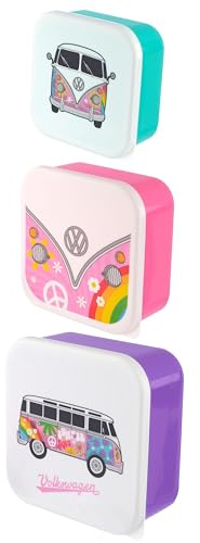 Puckator 3 x Lunchboxen, Volkswagen – Van Bus Kombi VW T1 Summer Love M/L/XL