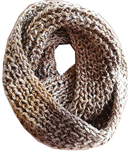 Wollschal Loop XXL ca. 140cm lang Schal handgestrickt braun mit FarbverlaufSchlauchschal Loopschal Rundschal Schlauchtuch gestrickt